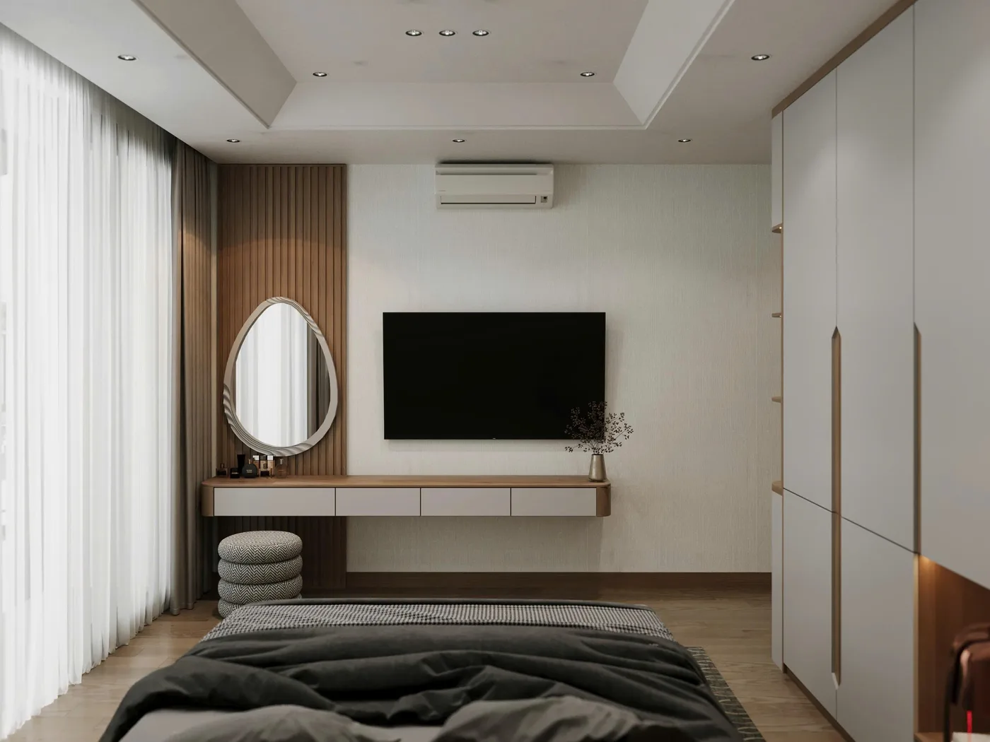 Bản vẽ 3D phòng ngủ và tủ quần áo — ảnh 4